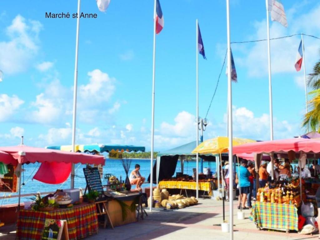 Studio Village Vacances,Vue Mer, Plage A 30M ,Wifi A Sainte Anne Exterior foto